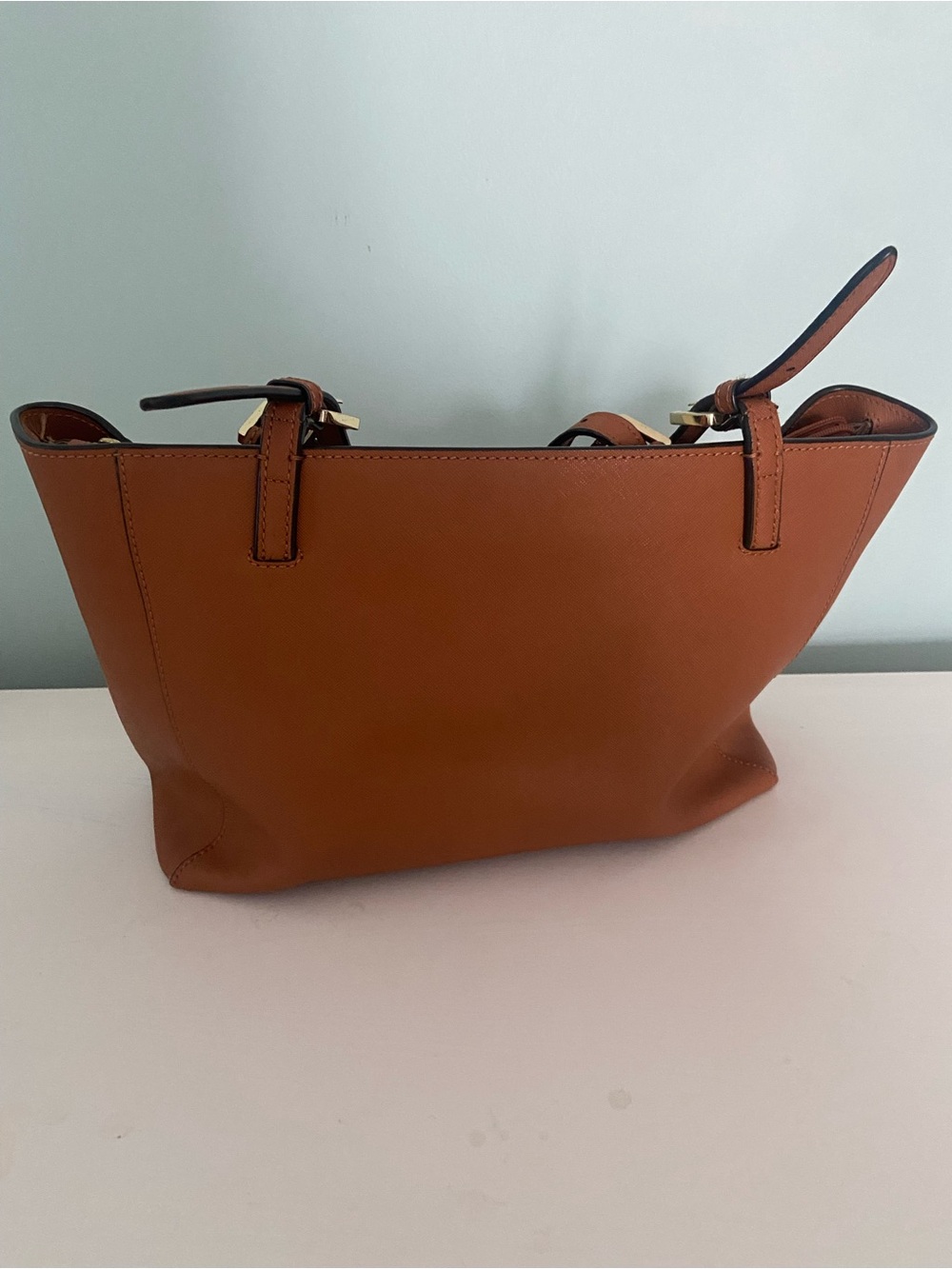 Tory Burch Saffiano Leather Small Buckle Tote - Picture 4 of 13